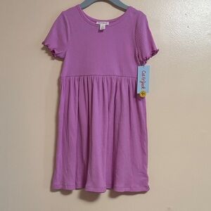 Cat & Jack Girls' Lavender Ribbed Short Sleeve Dress